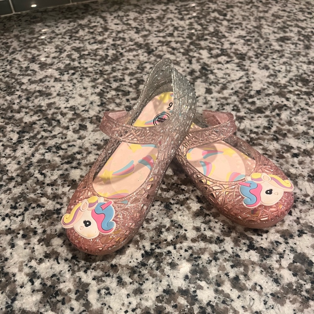 Wonder Nation glitter unicorn jelly shoes 9T
